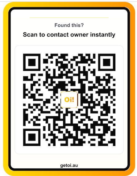 Oi! Smart Contact Sticker – QR Tag for Anything You Don't Want to Lose